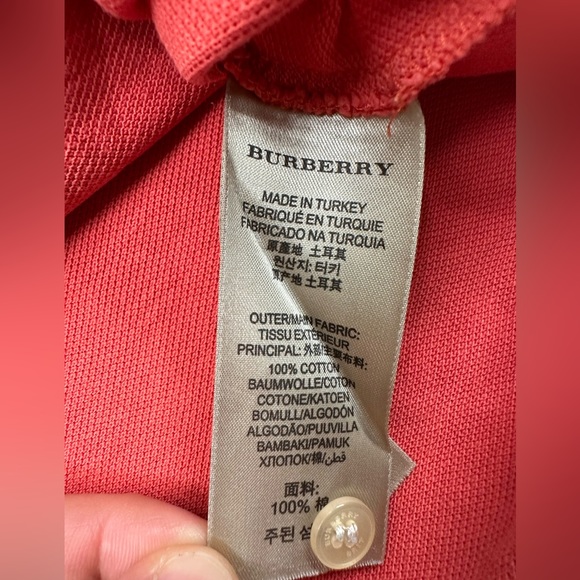 Burberry Women’s Short Sleeve Polo Size Small Red 100% Cotton - Picture 6 of 8